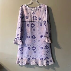 Floral Kids Dress in Purple and White